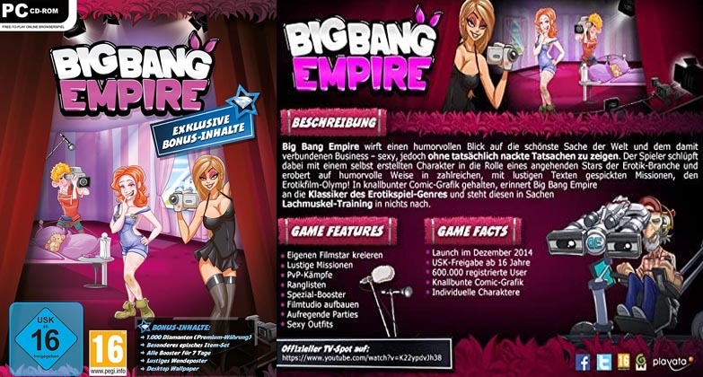 big bang empire free adult film industry simulator game german box art cdrom release