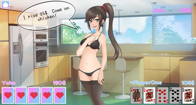 girls one strip poker adult hentai pc game review 
