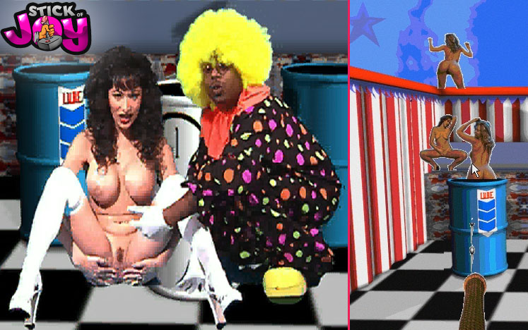 vivid presents circus of love  pc cdrom clown porn videogame cumshoot space invaders 